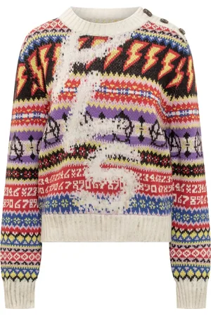 Serafini Femme, Pulls, Multicolore, Taille: 36 FR Pull à Manches Longues