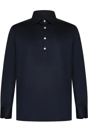 Kiton Homme, Tops, Bleu, Taille: XL Polo Bleu en Coton