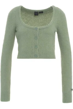 Pinko Femme, Pulls, Vert, Taille: 36 FR Cardigan Court et Doux