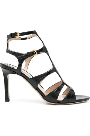 Tom Ford Femme, Chaussures, Noir, Taille: 38 1/2 EU Sandales Effet Crocodile 95 mm