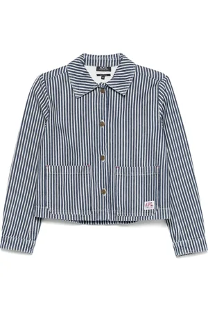 A.P.C. Femme, Vestes, Bleu, Taille: 36 FR Manteau Bleu Marine à Détails Rayés