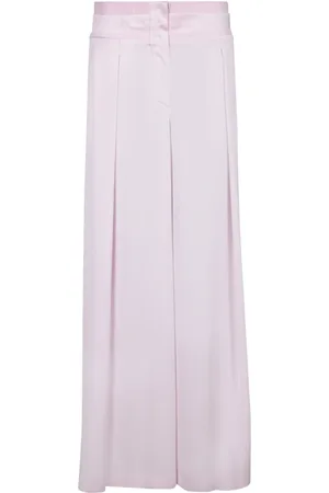 GENNY Femme, Pantalons, Rose, Taille: 34 FR Pantalon Palazzo en Satin Rose