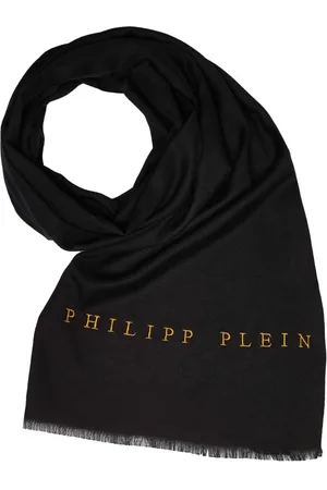 Philipp Plein Femme, Accessoires, Noir, Taille: ONE Size Écharpe, foulard, châle avec logo brodé