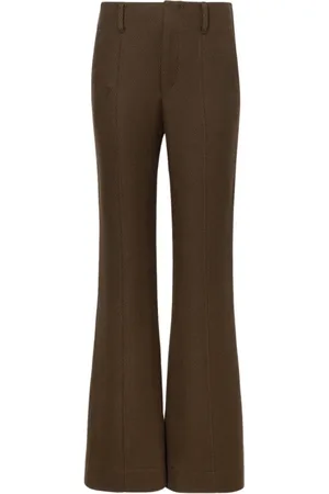 Proenza Schouler Femme, Pantalons, Vert, Taille: 40 FR Pantalon en Twill de Laine Coupe Féminine Classique