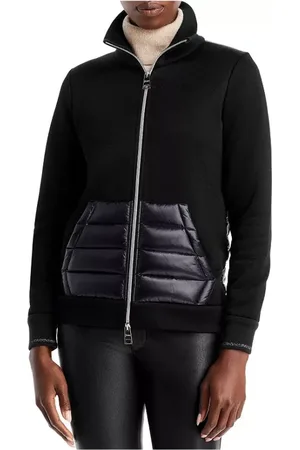 HERNO Femme, Sweatshirts et sweats à capuche, Noir, Taille: 36 FR Veste avec dos matelassé et bordure pailletée