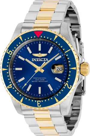 Invicta Homme, Accessoires, Gris, Taille: ONE Size Montre analogique automatique bicolore bleue