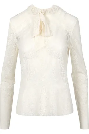Serafini Femme, Blouses et Chemises, Blanc, Taille: 40 FR Chemisier Brodé à Papillon