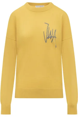 J.W.Anderson Femme, Pulls, Jaune, Taille: 40 FR Pull Sophistiqué à Col Rond
