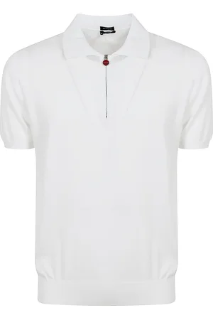 Kiton Homme, Tops, Blanc, Taille: L Polo en matériaux de qualité pour un style polyvalent