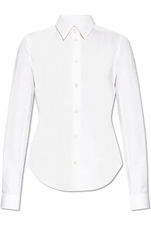 Diesel Femme, Blouses et Chemises, Blanc, Taille: 42 FR Chemise avec Col Brodé Logo