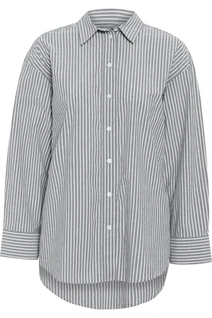 Part Two Femme, Blouses et Chemises, Bleu, Taille: 44 FR Chemise à Rayures Savannapw After Midnight