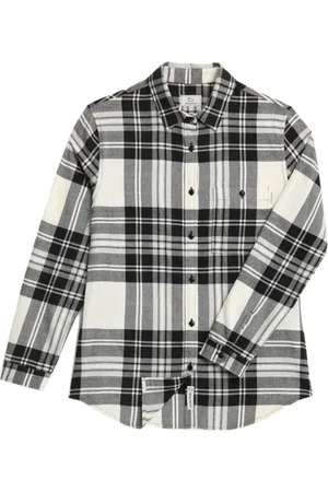 Woolrich Femme, Blouses et Chemises, Blanc, Taille: 42 FR Chemise en Flanelle à Carreaux Classique Blanche