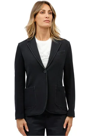 Circolo Femme, Vestes, Bleu, Taille: 42 FR Veste en molleton à simple boutonnage