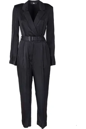 Karl Lagerfeld Femme, Combinaisons et Ensembles, Noir, Taille: 40 FR Combinaison en satin à manches cape