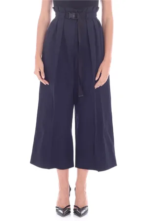 Kenzo Femme, Pantalons, Bleu, Taille: 40 FR Pantalon Large Court Ceinturé