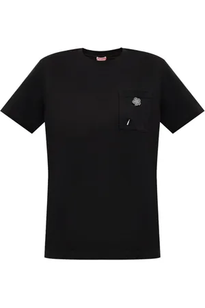 Kenzo Femme, Tops, Noir, Taille: 36 FR T-shirt à Col Rond et Broche Décorative
