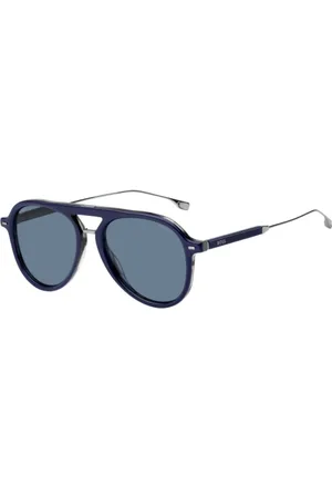 HUGO BOSS Homme, Accessoires, Bleu, Taille: ONE Size Élégantes lunettes de soleil grises et bleues