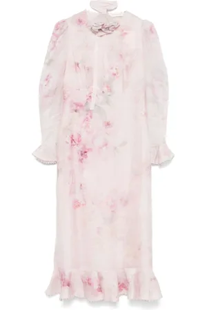 ZIMMERMANN Femme, Robes, Rose, Taille: 38 FR Crush Flower Midi Dress