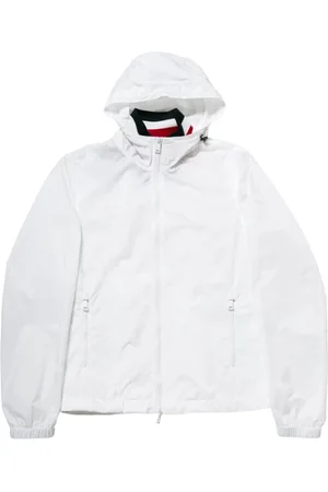 Paul & Shark Homme, Vestes, Blanc, Taille: L Veste Légère à Capuche et Col Rayé