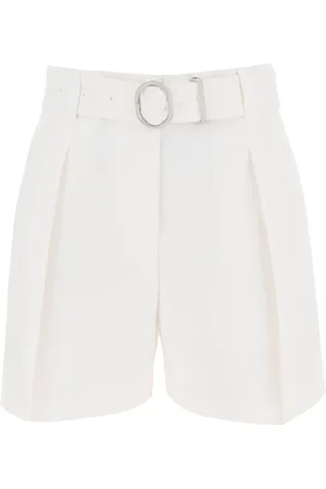 Jil Sander Femme, Shorts, Blanc, Taille: 36 FR Bermuda en coton avec ceinture amovible