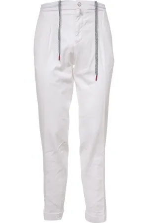 Kiton Homme, Pantalons, Blanc, Taille: W34 Pantalon à cordon de serrage