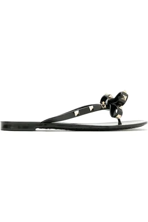 VALENTINO GARAVANI Femme, Chaussures, Noir, Taille: 36 EU Sandales Noires avec Détails de Nœuds