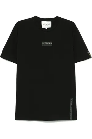 Iceberg Homme, Tops, Noir, Taille: 2XL T-shirt à Manches Courtes et Col Rond