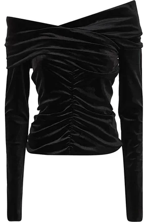 Serafini Femme, Blouses et Chemises, Noir, Taille: 38 FR Pull Ajusté à Manches Longues avec Détail aux Épaules