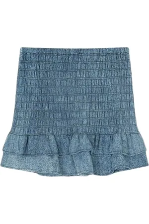Isabel Marant Femme, Jupes, Bleu, Taille: 36 FR Jupe Courte à Volants en Coton Bleu