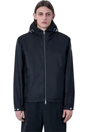 Moncler Homme, Vestes, Noir, Taille: M Veste légère à capuche avec boutons-pression