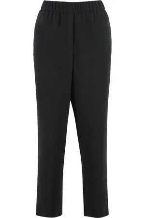 PESERICO SIGN Femme, Pantalons, Noir, Taille: 42 FR Pantalon Cropped à Poches Arrière