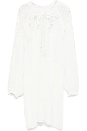 IRO Femme, Robes, Blanc, Taille: 38 FR Robe blanche à col rond et poignets boutonnés
