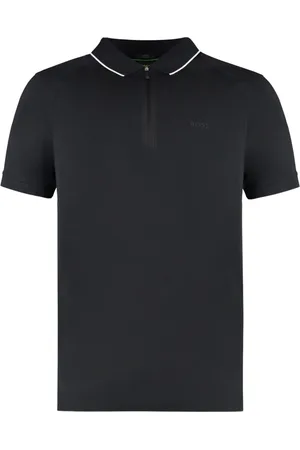 HUGO BOSS Homme, Tops, Noir, Taille: XL Polo à Manches Courtes en Coton Stretch