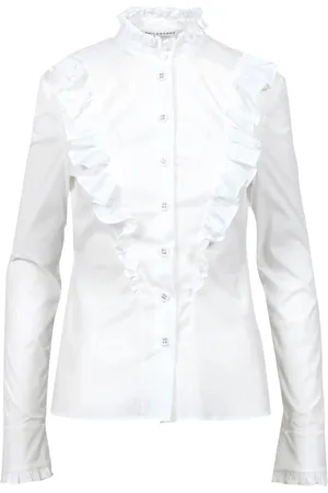 Serafini Femme, Blouses et Chemises, Blanc, Taille: 36 FR Chemise en Taffetas Stretch