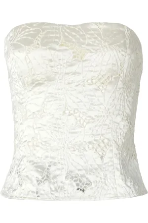 GENNY Femme, Tops, Blanc, Taille: 38 FR Haut blanc sans bretelles