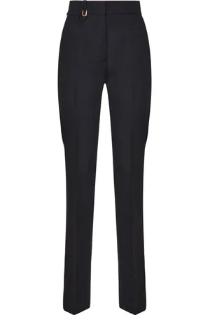 Jacquemus Femme, Pantalons, Noir, Taille: 34 FR Pantalon Taille Haute en Coton Noir