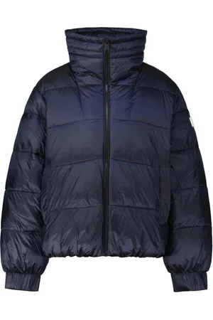 HUGO BOSS Femme, Vestes, Bleu, Taille: 42 FR Veste Rembourrée à Col Montant