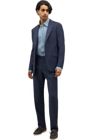 Boglioli Homme, Costumes, Bleu, Taille: S Costume en laine Prince de Galles B-Line