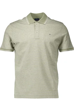 Paul & Shark Homme, Tops, Vert, Taille: M Polo en coton piqué jaspé à rayures