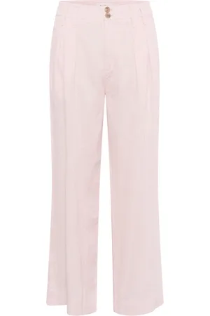Part Two Femme, Pantalons, Rose, Taille: 46 FR Pantalon Large en Lin