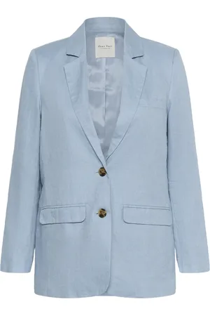 Part Two Femme, Vestes, Bleu, Taille: 36 FR Veste en jean délavé avec lin