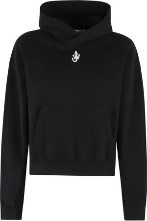 J.W.Anderson Femme, Sweatshirts et sweats à capuche, Noir, Taille: 36 FR Top Court Brodé Cropped