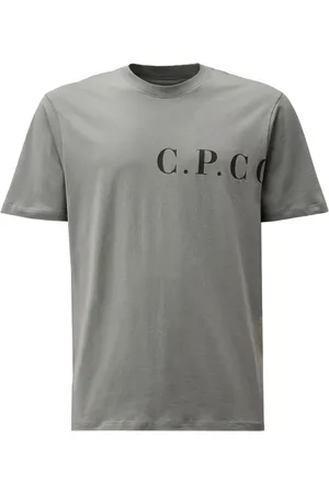 C.P. Company Homme, Tops, Gris, Taille: 2XL T-shirt en jersey avec logo Gris