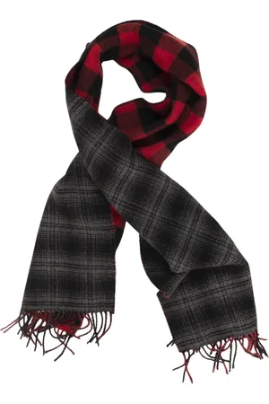 Woolrich Homme, Accessoires, Gris, Taille: ONE Size Écharpe à Carreaux Grise Double Face