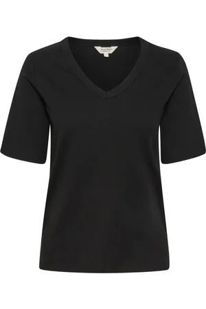 Part Two Femme, Tops, Noir, Taille: 46 FR T-shirt à col en V
