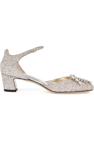 Jimmy Choo Femme, Chaussures, Gris, Taille: 39 EU Sandales scintillantes à cristaux