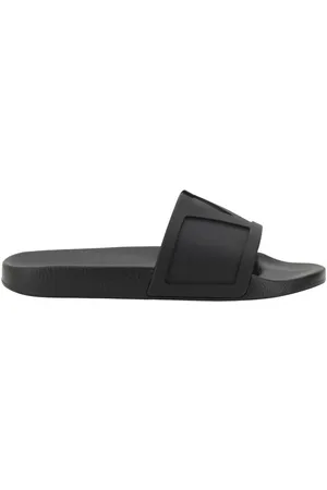 VALENTINO GARAVANI Homme, Chaussures, Noir, Taille: 41 EU Sandales plates avec logo V en relief