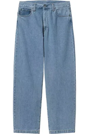 Carhartt Homme, Jeans, Bleu, Taille: W33 Pantalon en denim lavé lourd à coupe fuselée
