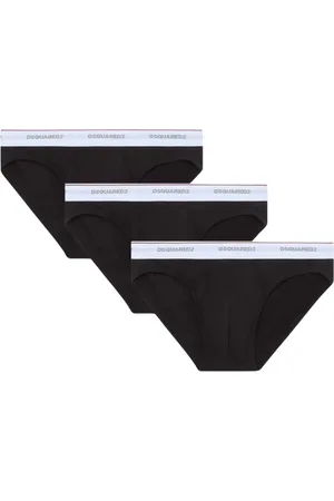 Dsquared2 Homme, Sous-vêtements, Noir, Taille: XL Lot de 3 Slips en Coton Stretch