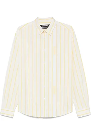 Jacquemus Homme, Chemises, Jaune, Taille: L Chemise Jaune Citron Rayée